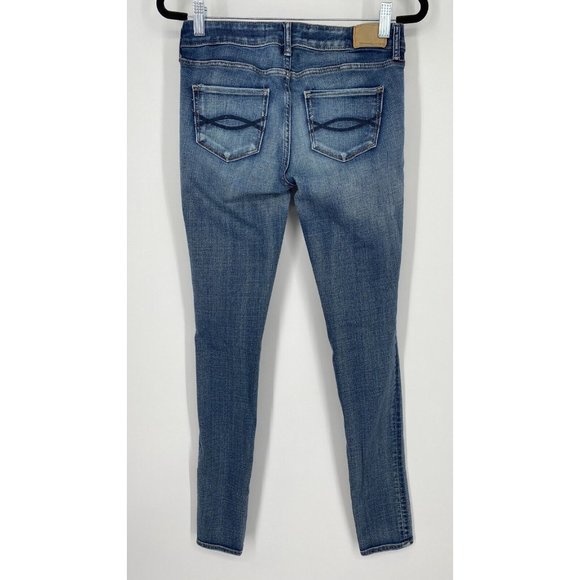 Abercrombie & Fitch Super Skinny Jeans Womens Size 0 Low Rise Stretch Denim Blue - Picture 8 of 12